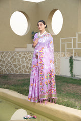 lavender cotton silk saree online