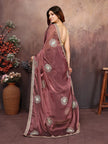Wine Chiffon Silk Saree