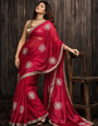 Rani Pink Chiffon Silk Saree