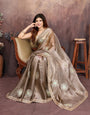 Grey Designer Chiffon Saree with Gotta Patti Work