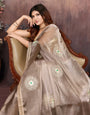 Grey Designer Chiffon Saree with Gotta Patti Work