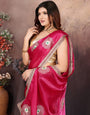 Rani Pink Designer Chiffon Saree with Gotta Patti Work