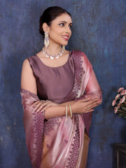 pink designer saree for wedding wear