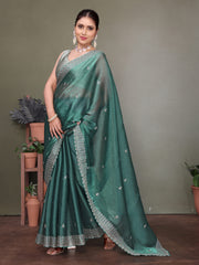 premium blue silk saree for weddings