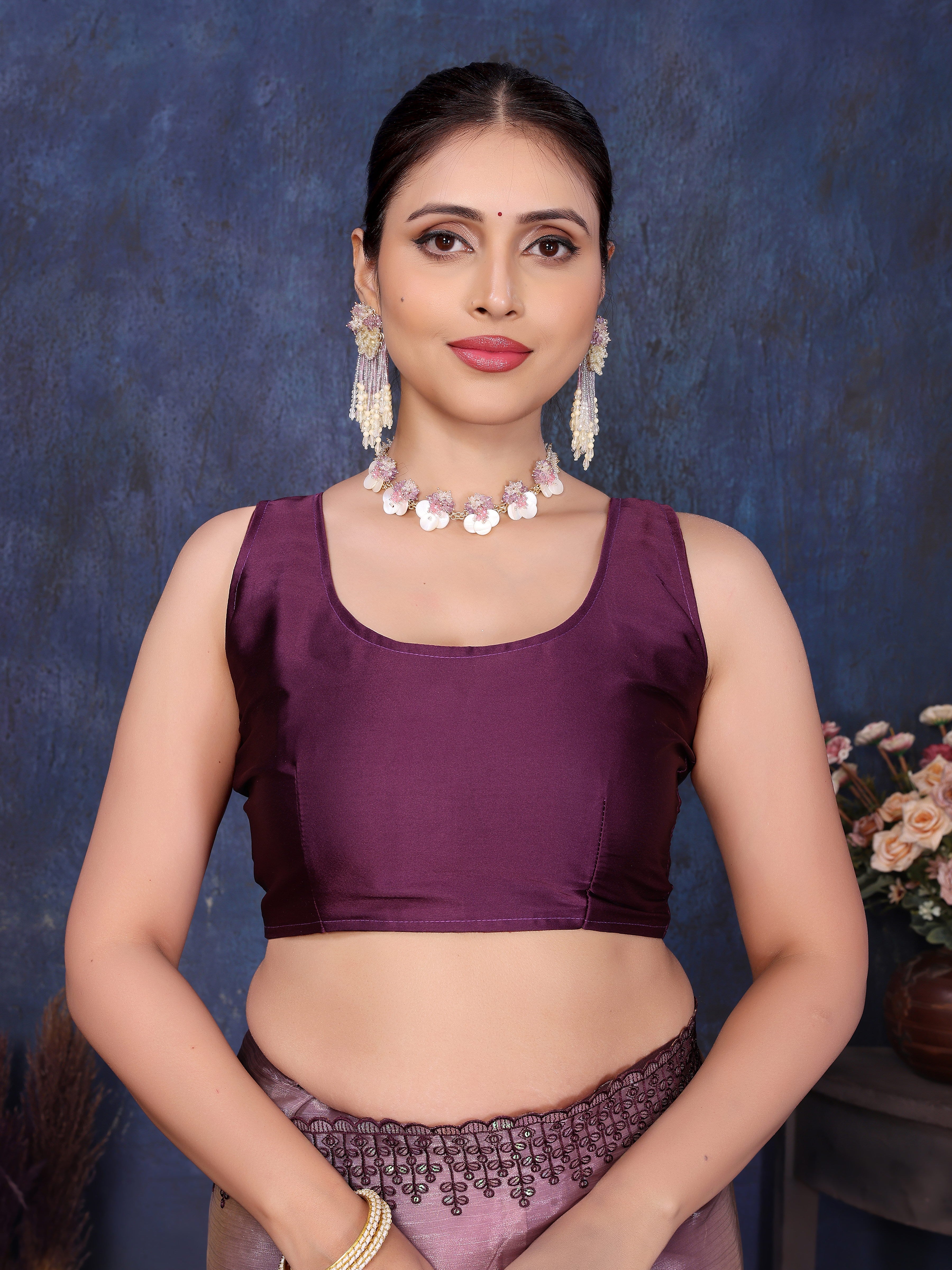 premium purple silk saree for parties