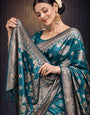 Rama Banarasi Silk Gold Zari work Saree