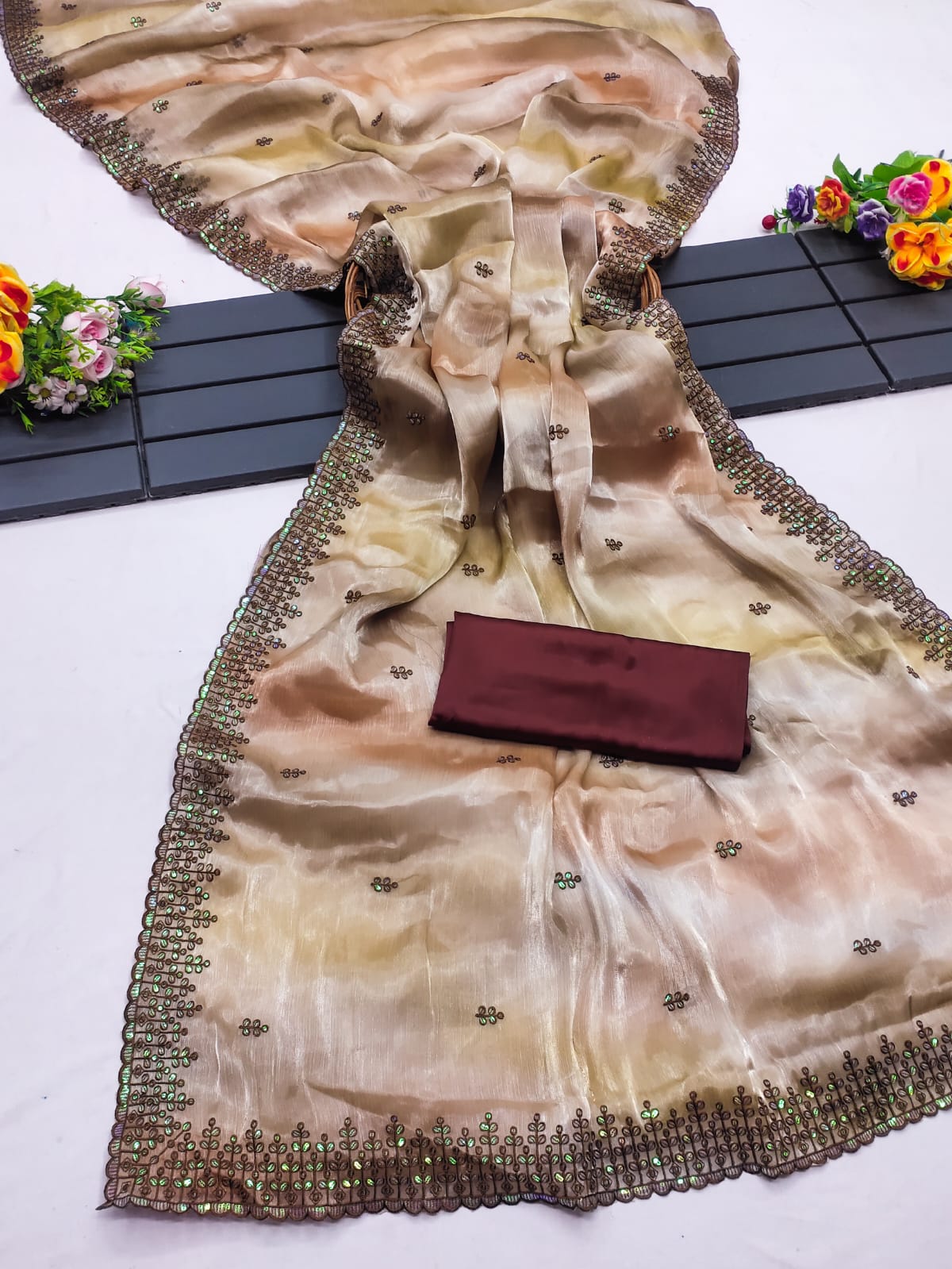stylish satin sarees for wedding occasions
